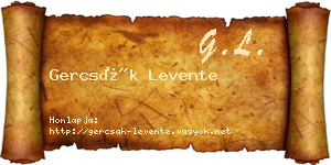 Gercsák Levente névjegykártya